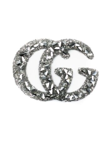 Glass G Iron on Rhinestone patches