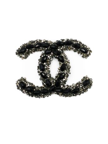 Dark Black Rhinestone patches Pearl iron on