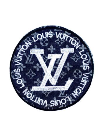Round Dark Blue Pattern Denim patches