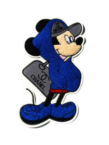 Large blue cartoon chenille patches