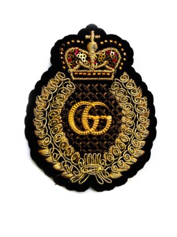 Gold G Metal Badge embroidery patches