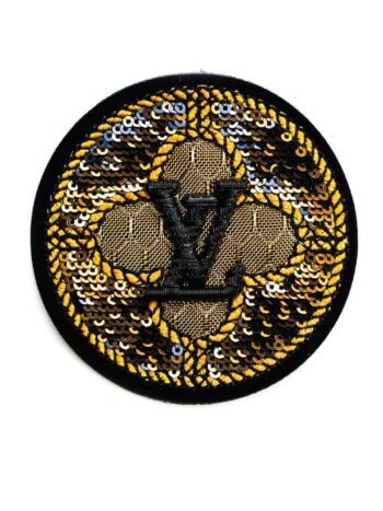 Round Gold Metal Badge embroidery patches