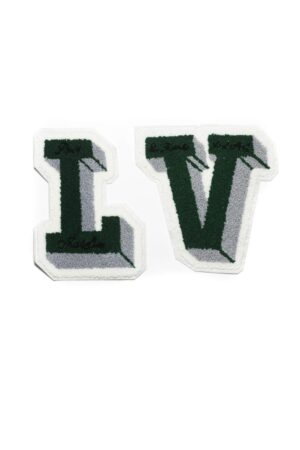 2pcs Green chenille embroidered patch