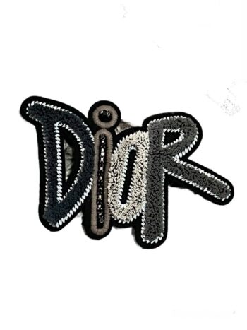 Chenille patches Gray Iron On patch