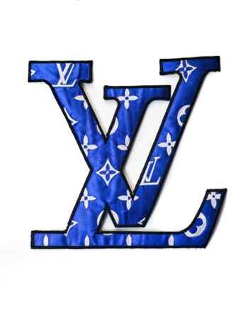 Bright Blue pattern iron on patch