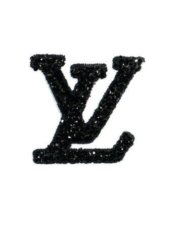 lv iron on rhinestone patch