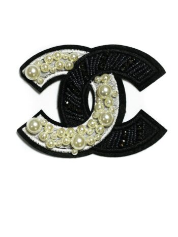 Black White Pearl Beaded patches