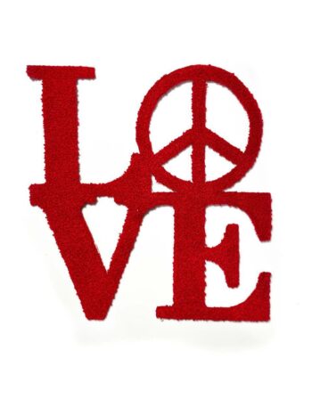 Red love chenille patch