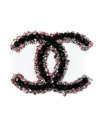 Pink Black Pearl Iron on Rhinestone patches