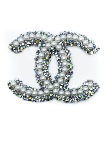 White Pearl Rhinestone Iron on patches