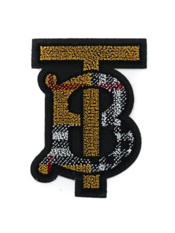 B brown pattern iron on chenille patches