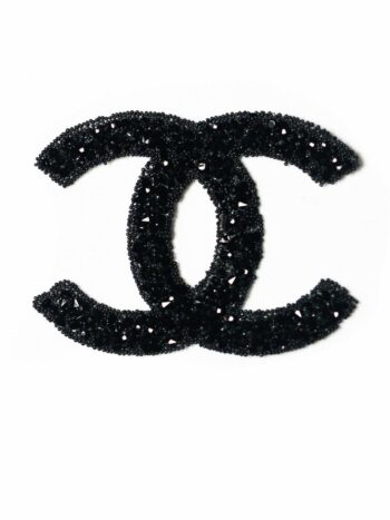 Black CC Rhinestone Patch