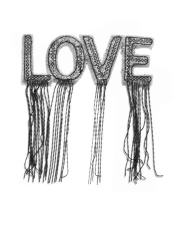 Love Fringe sequin embroidery Patch