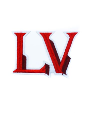 Red letter embroidered iron on patches