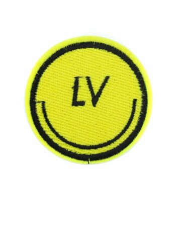 Yellow smiley embroidered iron on patches