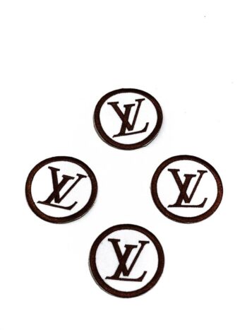 Round iron on patches for clothing