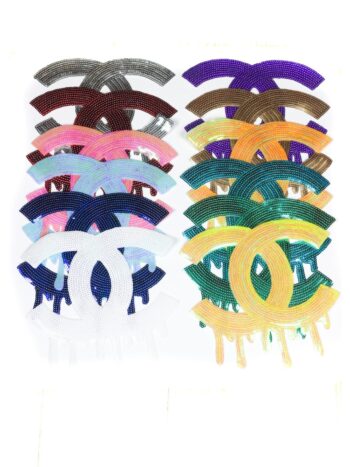 Shiny Large CC Sequin Patch iron on