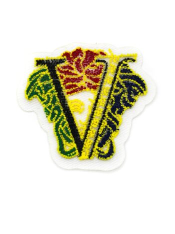 Small iron on v embroidery patch