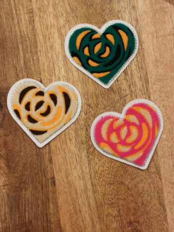Heart embroidered patch