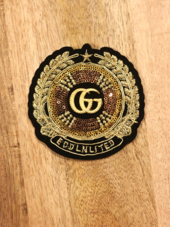 Metal gold G badge embroidery patches