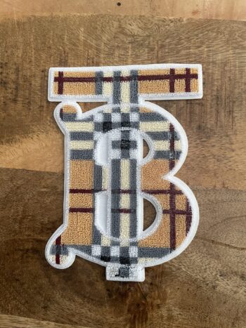 B brown pattern iron on chenille patches 1