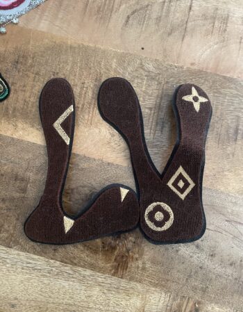 Brown lv chenille patch