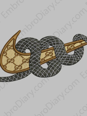 Swoosh snake iron on embroidery patches