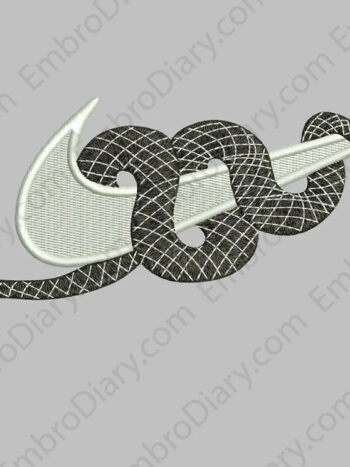 Swoosh snake black iron on embroidery patches