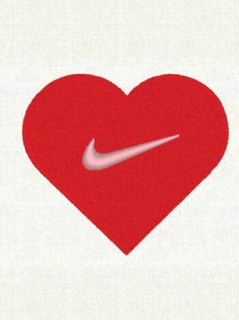 Red heart iron on embroidery patches