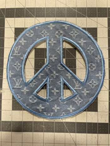 LV peace pattern iron on embroidery patches
