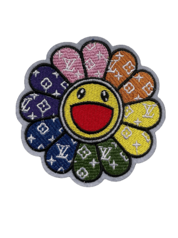 Smiley iron on embroidery patches