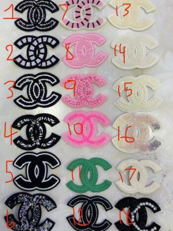 Small C embroidery beaded patches