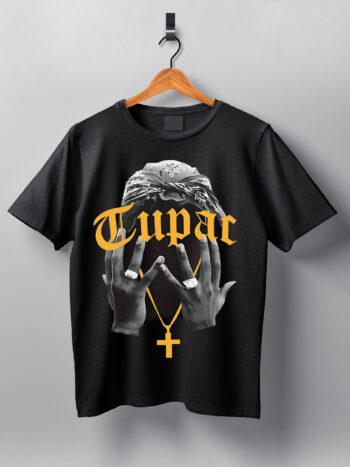 Pac prayer hands graphic tee