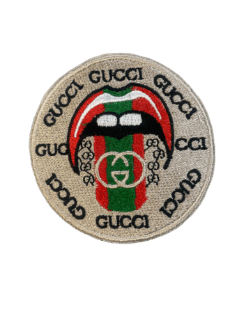 Round iron on embroidery patches