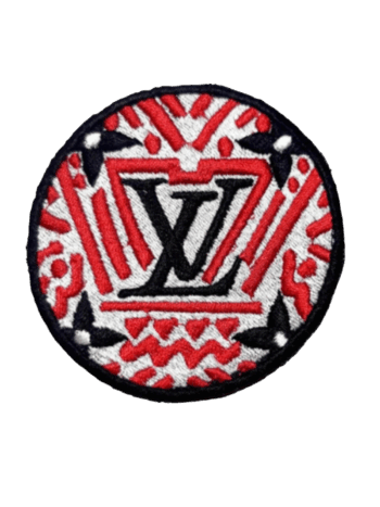 Round L embroidery iron on patches