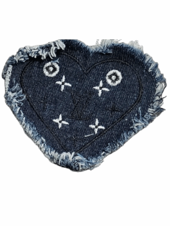 Denim iron on embroidery patches