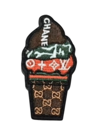 Ice cream iron on embroidery patches