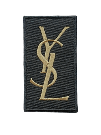 Black logo iron on patches