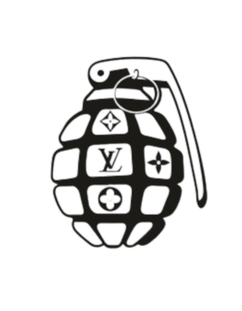 Grenade iron on heat transfers