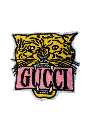 Gold and pink animal tiger patch