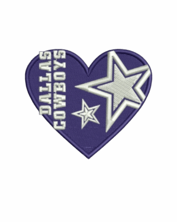 Dallas Cowboys Heart iron on embroidery patch