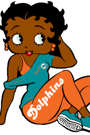 Dolphins melanin girl sports heat transfers 2
