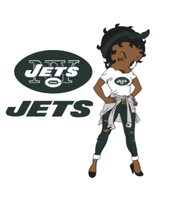 Jets Betty melanin girl sports heat transfers