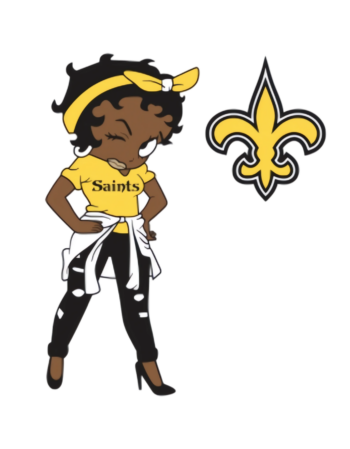 Saints Betty melanin girl sports heat transfers