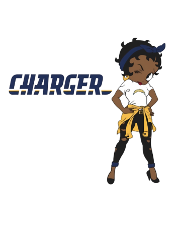 Charger Betty melanin girl sports heat transfers