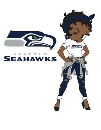 Seahawks Betty melanin girl sports heat transfers