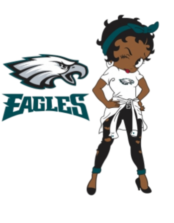 Eagles Betty melanin girl sports heat transfers