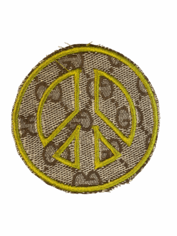 Brown G peace pattern iron on embroidery patches