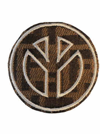 Brown F peace pattern iron on embroidery patches