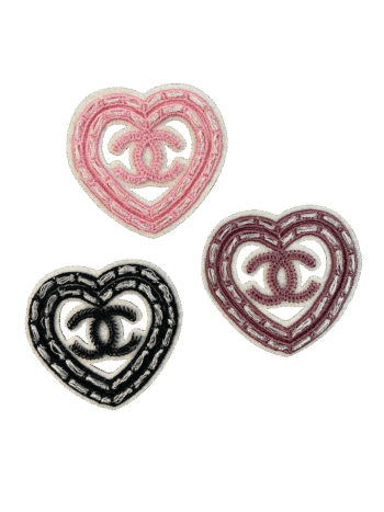 C heart iron on patch